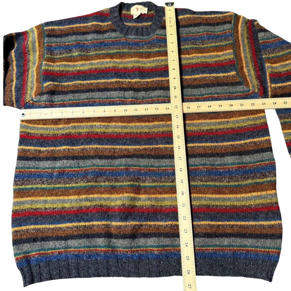 Vintage 90s J. Crew Oarsman Wool Striped Sweater Large Crewneck Mens Hong Kong
